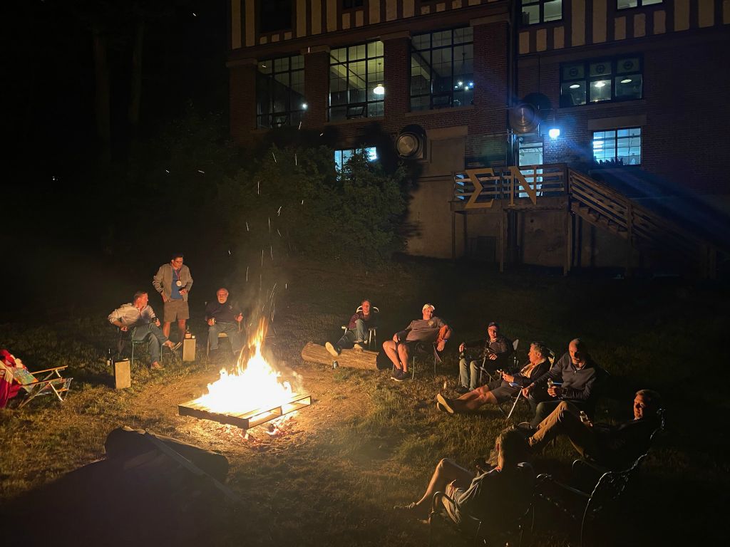 Saturday night bonfire with plenty of story-telling.